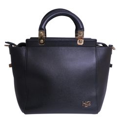 Small HDG Tote, Leather, Black, Strap, 2*